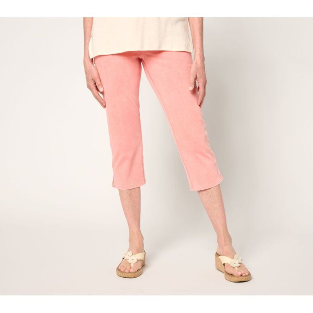 Summersalt Women's Pants Sz 22 Tall Delray Denim Capri Pant Pink A686599